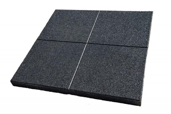 Loseta de caucho maciza negra 100 x 100 cm - Suelosport - Suelos Deportivos