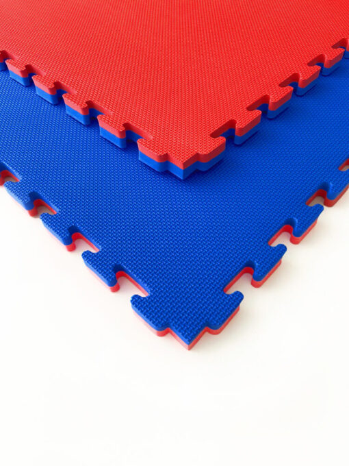 Tatami puzzle bicolor rojo azul 100 x 100 x 2,5 cm