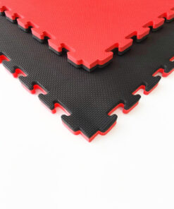 Tatami puzzle estriado bicolor rojo negro 100 x 100 x 2,5 cm