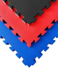 losetas tatami puzzle bicolor negro rojo azul