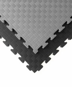 Tatami puzzle gris negro 100 x 100 x 2,5 cm 5 líneas
