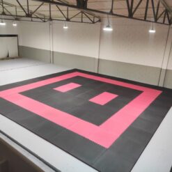 Tatami puzzle 100x100x4 cm rojo negro para artes marciales