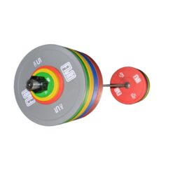 Barra Recta con discos color de 0'5 a 25 kg