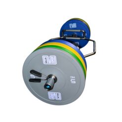 Barra hexagonal con discos color de 5 a 20 kg
