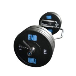 Barra hexagonal con discos negros de 5 a 20 kg