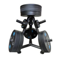 Set discos olímpicos con soporte