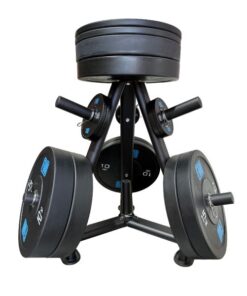 Set discos olímpicos con soporte