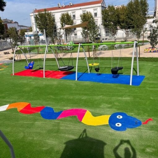 Césped artificial colores para parque infantil