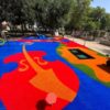 Césped artificial colores para parque infantil