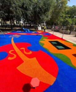 Césped artificial colores para parque infantil