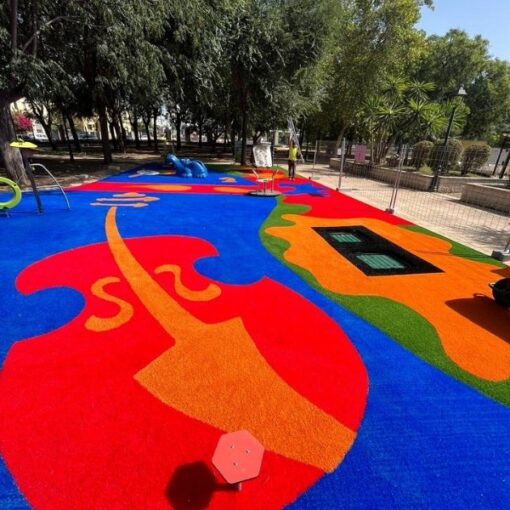 Césped artificial colores para parque infantil