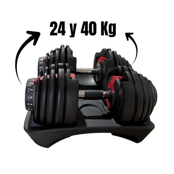 Mancuernas ajustables 24 kg y 40 kg