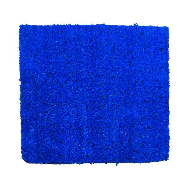 Muestra césped artificial azul